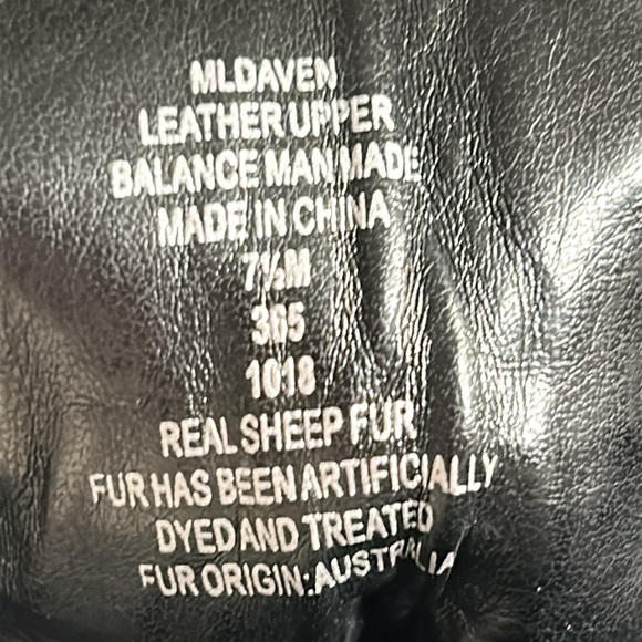 Mark Fisher,boots,sheep fur,Black leather biker wm sz 7.5 chunky heel,platform - Picture 6 of 15